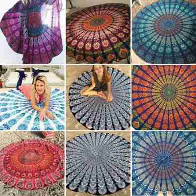 round tapestry | mandala beach towel | round wall hanging