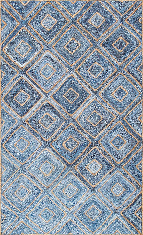 Denim Jute Rug, Denim Rug Carpet, Natural Fiber Rug, Rug for Living Room