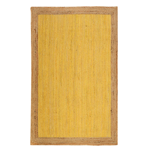 Natural Jute Runner Rug for Hallway – Yellow Long Entryway Carpet, Sustainable Floor Runner