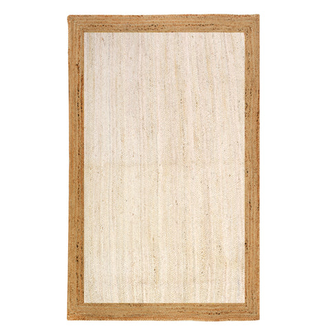 Off White/Ivory Jute Rug, Handmade Natural Jute Rug – Durable High Traffic Area Rug Runner