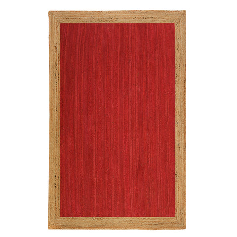 RED JUTE Rug Runner, Braided Area Rug for Living Room, Bohemian Hallway Carpet Runner