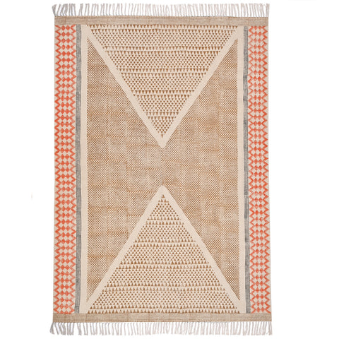 Washable Cotton Rug, Washable Area Rug, Hand Block Print Rug, Washable Hall Runner