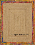 100% Natural Hand Braided Organic Jute Rug Rags Office Solid Area Carpet - 3X5 ft-Jaipur Handloom