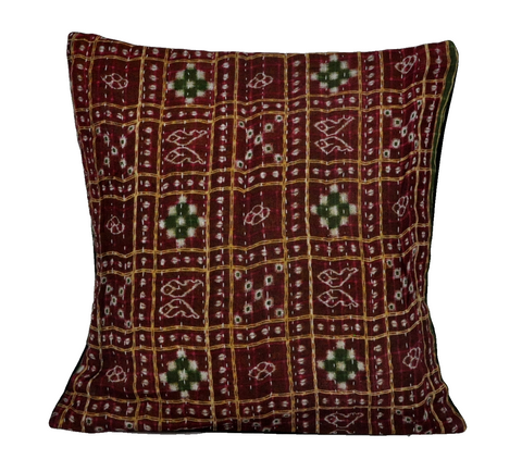 16" patchwork kantha cushions vintage pillows for restaurant boho sofa cushions