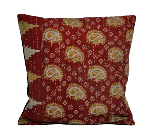 16" square handmade kantha pillows cute boho chic bedroom cushions 