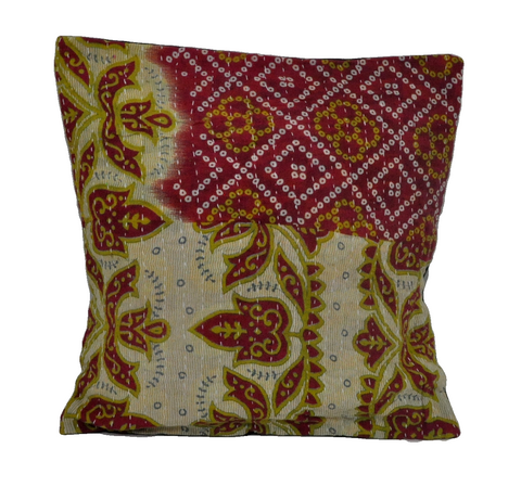 16X16 cute sofa pillows decorative couch cushion cover kantha throw pillows