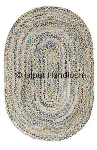 2 X 3 Braided Chindi Door Mats for Entryways, Hand Braided Bathroom Rugs Mats-Jaipur Handloom