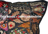 24X24 XL black patchwork cushion on sale buy embroidered pillows for couch-Jaipur Handloom