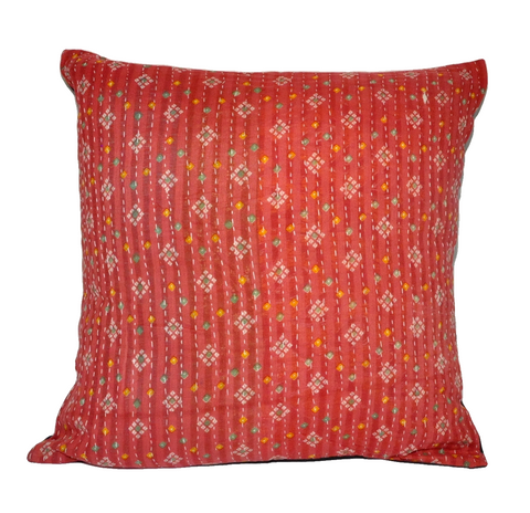 24X24 inches Kantha quilted pillows floor cushions sofa throw pillows
