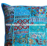 24x24" Turquoise Meditation Pillows Indian Organic Yoga Pillows Cushions