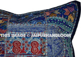 24x24 vintage decorative throw pillows Blue couch pillows sofa cushions-Jaipur Handloom