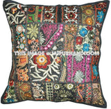 2pc Black Decorative throw Pillows for couch bohemian yoga pillows-Jaipur Handloom