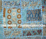 2pc Blue Vintage Bohemian Throw Pillows For Couch Stylish Patio Cushions-Jaipur Handloom