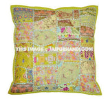 2pc set Green Vintage Bohemian Indian throw Pillow for couch on sale-Jaipur Handloom