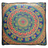 35" square indian camel mandala floor cushions bohemian ottoman cover-Jaipur Handloom