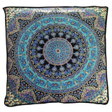 35" XL Elephant Mandala Floor Pillow Indian Square Ethnic Ottoman Pouf Cover-Jaipur Handloom