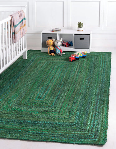 cotton green rug 5x7 feet, Braided cotton carpet rug, handwoven cotton rug