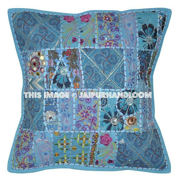 Blue bohemian throw discount pillows