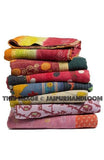 5pc wholesale set of Vintage Kantha Throws Queen Quilted kantha bedspread Blanket-Jaipur Handloom