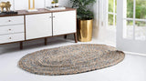 foldable 5 X 7 oval rag rug for living room