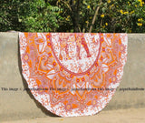 72" Round Tapestry Ethnic wall decor art bohemian table cloth round beach towel-Jaipur Handloom
