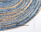 Indian Braided Cotton Rug Rag Blue Color Denim Area Carpet Floor Mats-Jaipur Handloom