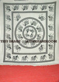 Black and white elephant tapestry cool dorm tapestry wall hanging-Jaipur Handloom