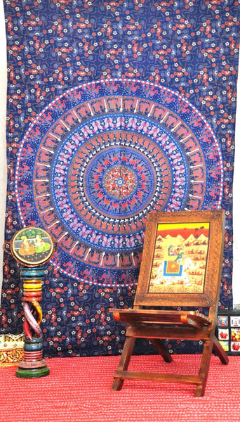 Blue Mandala Hippie Tapestry Dorm Wall Decor Tapestries On Sale