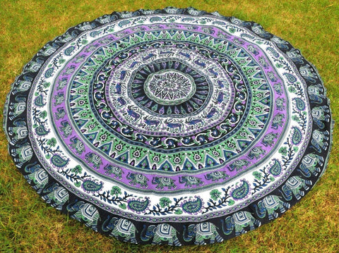 Bohemian Hippie Mandala Beach Towel Beach Throw Tapestry Table Cloth Yoga Mat-Jaipur Handloom