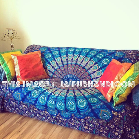 Bohemian Sofa Couch Cover Boho Tapestry Wall Hanging-Jaipur Handloom