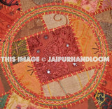 Bohemian Vintage Indian Ottoman Stool Cover Patchwork Footstool-Jaipur Handloom