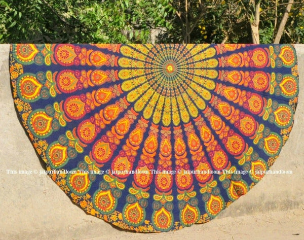 Indian Hippie Mandala Tapestry Round Beach Throw boho round yoga mat