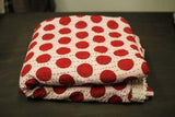 Boho Polka Dot Queen Kantha Quilt Indian Handmade Dot Polka Kantha Throw Blanket-Jaipur Handloom