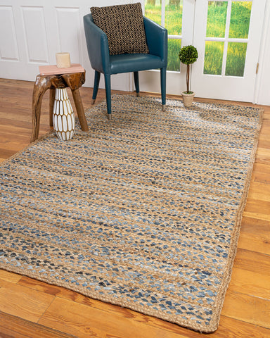 Braided Denim Jute Dining Room Rugs Carpet 4 X 6 Feet ON SALE