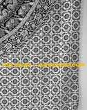 Decorative Mandala Curtains Black & White Dorm Tapestry Wall Hanging-Jaipur Handloom