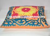 Decorative Throw Pillow, Suzani Pillow, Floral Embroidery, Accent Pillowcase, Indian Ethnic Cushion Cover, suzani pillowcase, cushion cover-Jaipur Handloom