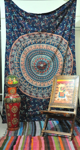 Dorm Indian mandala Tapestry Bohemian Floral Wall Hanging decorative curtains-Jaipur Handloom