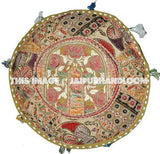 Embroidered Footstool Decorative Tuffet bean bag pouffe-Jaipur Handloom