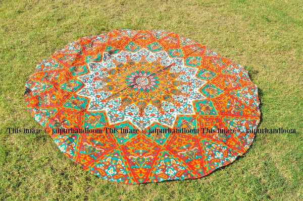 Ethnic mandala yoga mat round wholesale indian beach towels round sofa cover