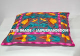 Floral Embriodered Pillow Cover, Decorative Throw Pillow, Suzani Pillow, Indian Pillow Cover, Pillowcase, Cushion Cover-Jaipur Handloom