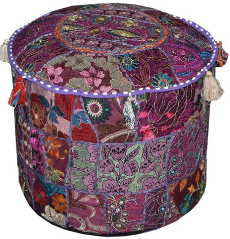 Giant Pouf Ottoman in Purple Pouffes