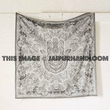 Grey Twin Multi Sketched Hand Hamsa Tapestry Trippy Dorm Wall Hanging-Jaipur Handloom