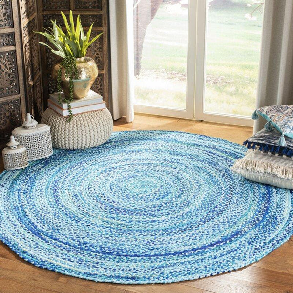 Buy Jute-Cotton Denim Blue with Pattern Indian Yoga Mat Online