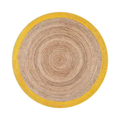 Hand Braided Natural Jute Round Area Rugs 7 X 7 feet for Living Room