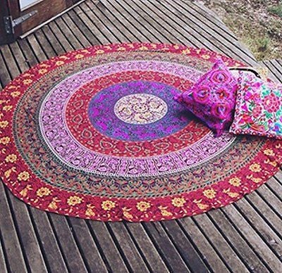 Hippie Beach Throw Towel cotton Yoga Mat Peacock Mandala Tapestry