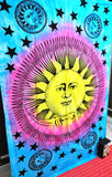 Hippie Sun and Moon Wall Hanging Psychedelic dorm tapestries poster-Jaipur Handloom