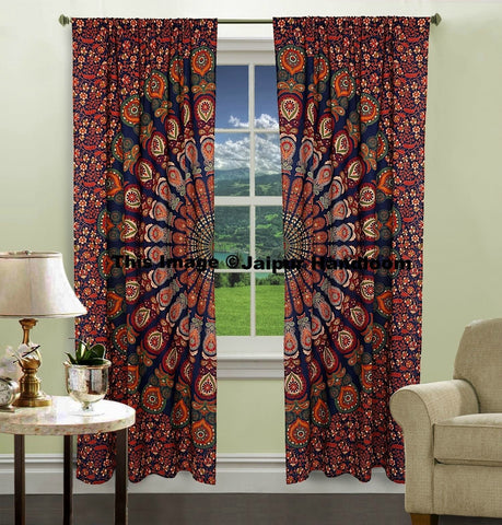 Indian Bohemian Decorative Curtains Window Drapery Wall Tapestry-Jaipur Handloom