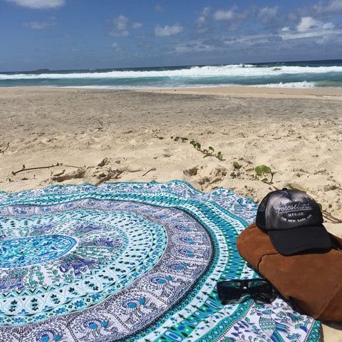 Indian Mandala Round Roundie Beach Throw Tapestry Hippie Yoga Mat Table  Runner