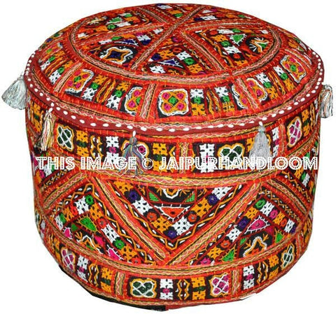 Indian Patchwork Pouf-Jaipur Handloom