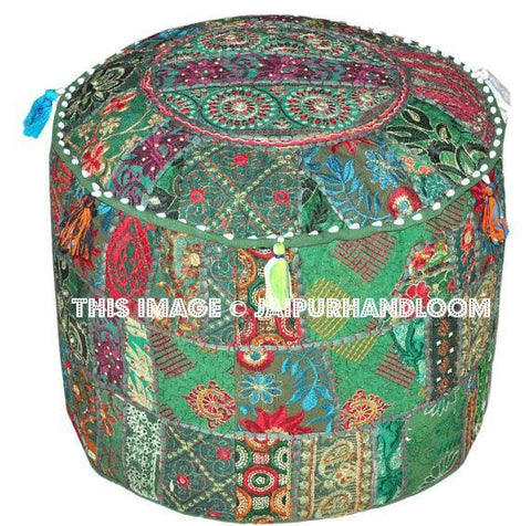 Indian Pouf Ottoman-Jaipur Handloom